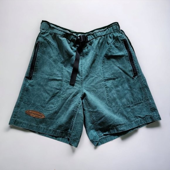 VTG SUGOI XL Drycell Green Denim Lined Shorts - Picture 1 of 5